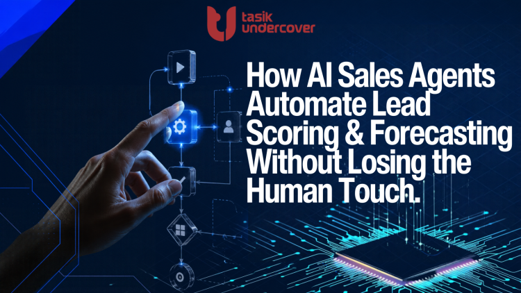 Dashboard screenshot of an AI Sales Agents howing lead scores, next best actions, and automated follow-up suggestions
